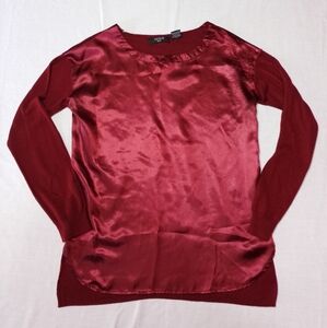 Verve Ami Satin Front Sweater Back and Sleeves Top